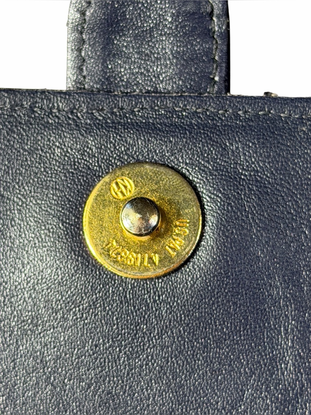 Etienne Aigner Vintage 80s Y2K Bag genuine Leather Navy Shoulder Handbag EUC - Picture 8 of 15